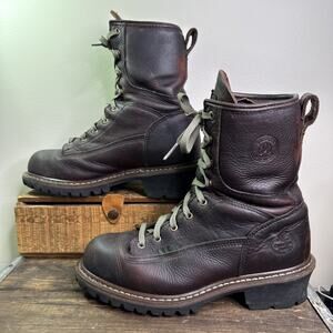 Georgia Boot Men Sz-9.5 Wide Georgia Logger G7313 F2413-18-Waterproof